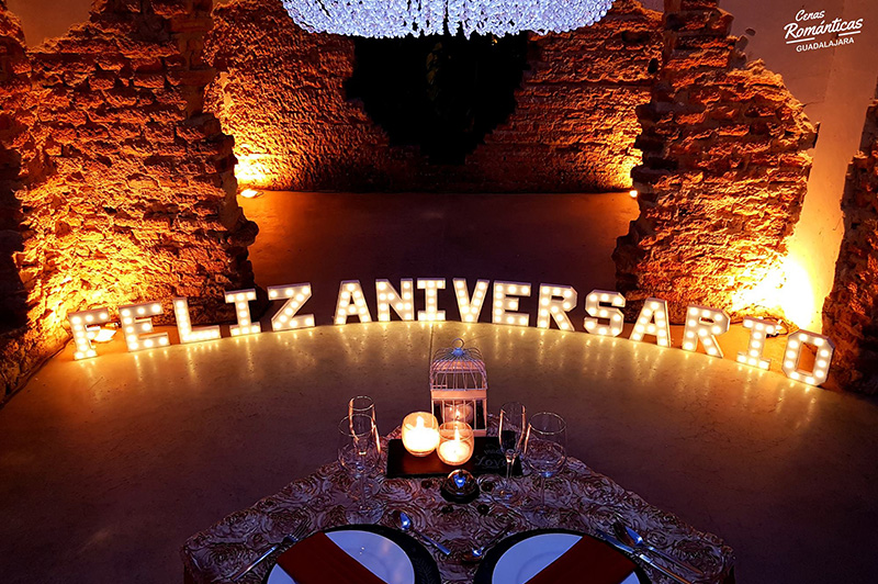 Cena romantica de Aniversario